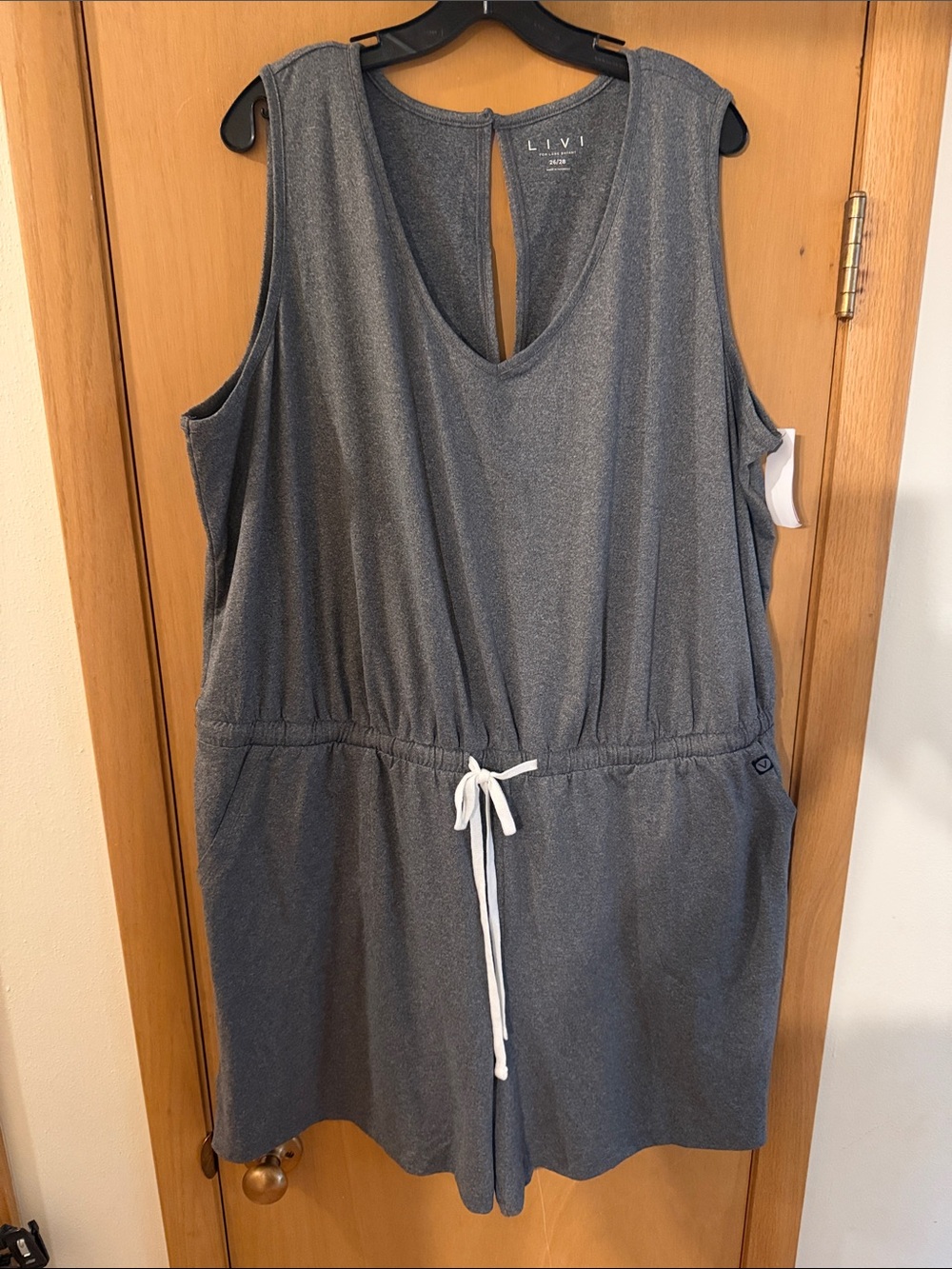 Livi Active Lane Bryant Women’s Sleeveless Romper New Gray Plus Size 26/28